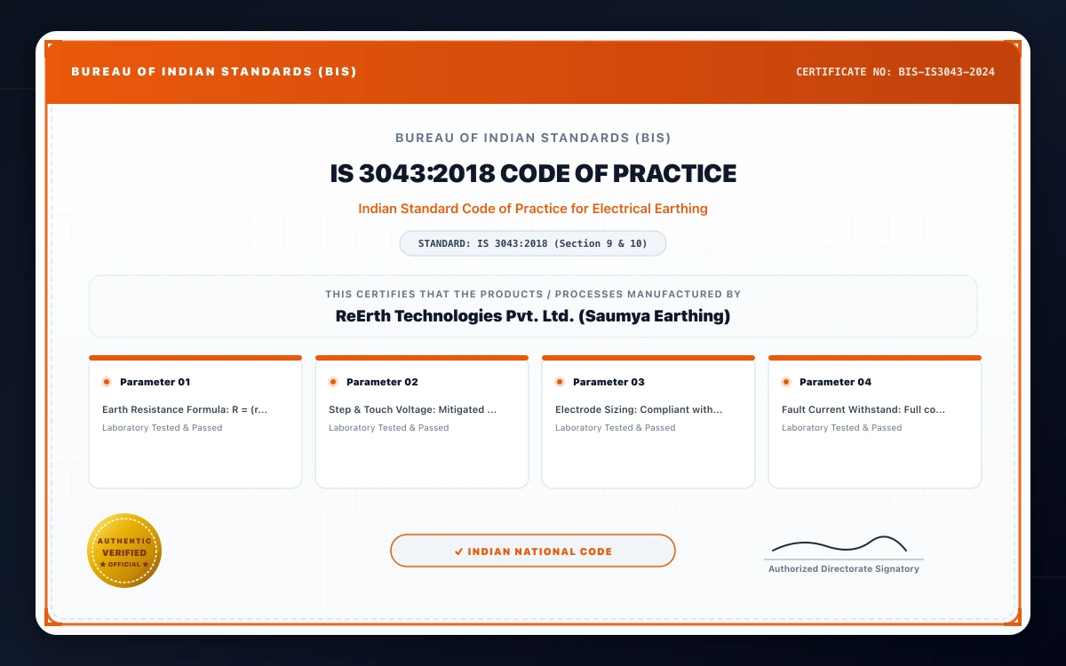 IS 3043:2018 Indian Standard Code of Practice for Earthing
